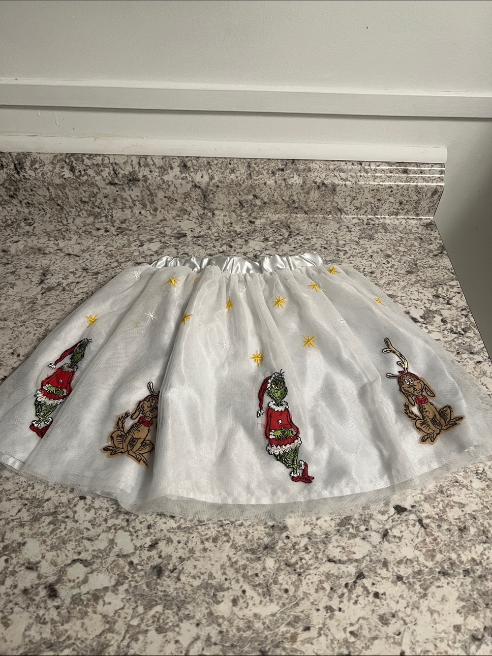 Hanna Anderson Christmas Grinch Tutu Skirt with Grinch characters